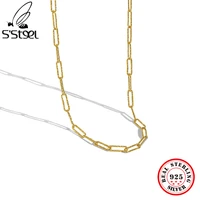 ssteel chain necklace sterling silver 925 minimalist designer short chokers women fashion gold necklaces fine jewellery gift