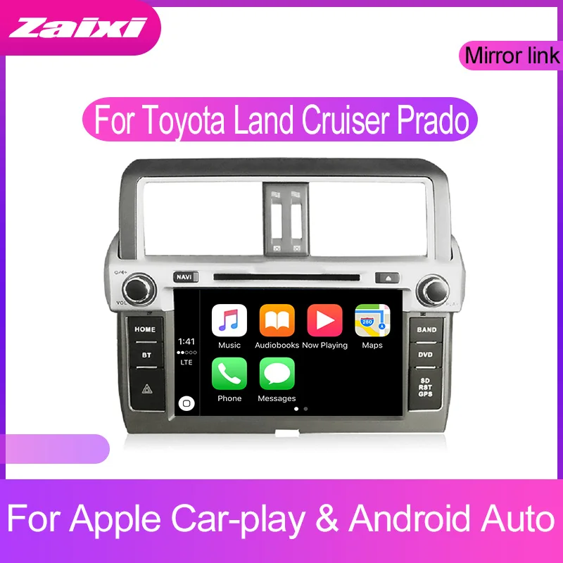 Автомагнитола ZaiXi мультимедийный видеоплеер на Android с GPS для Toyota Land Cruiser Prado 150 2014
