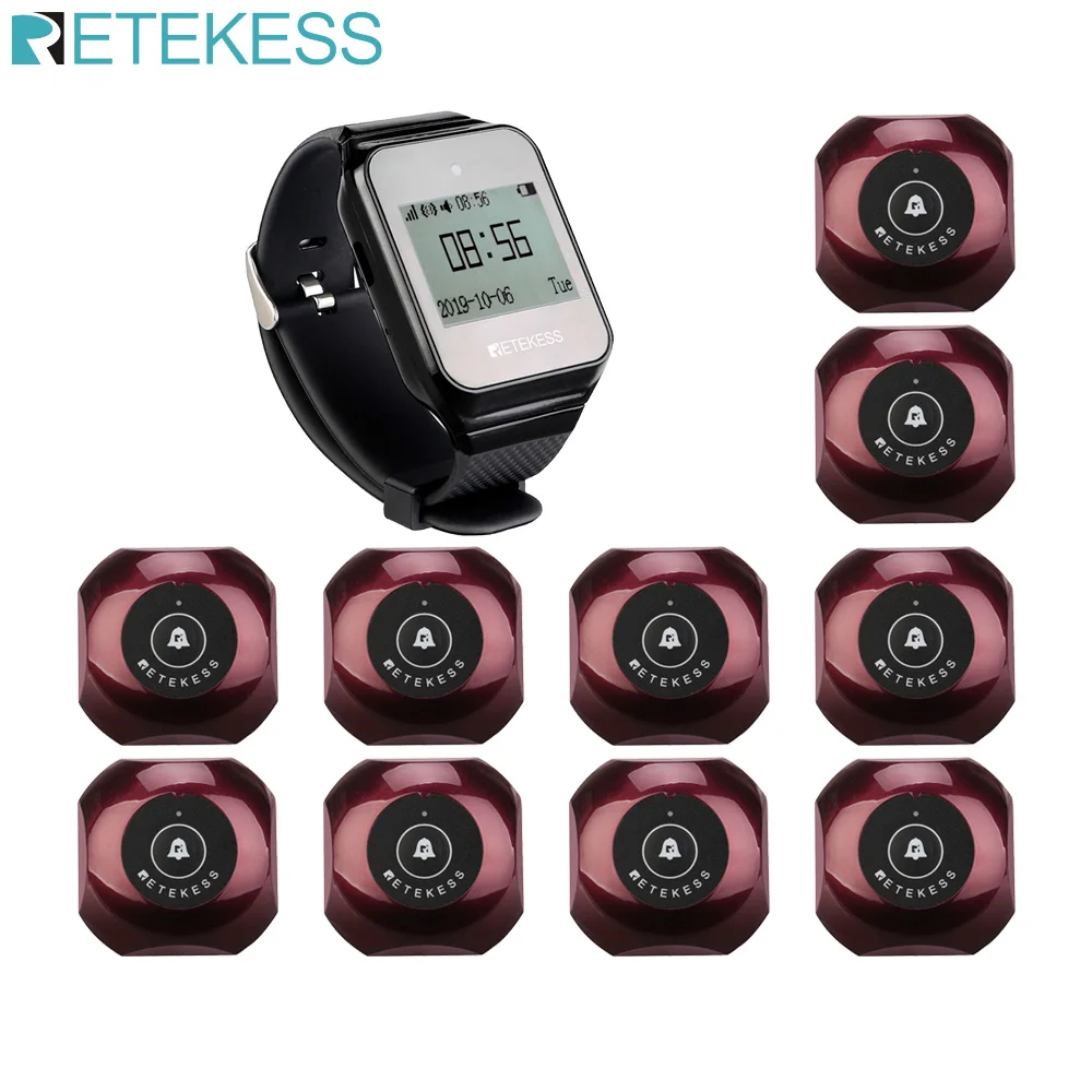 Система вызова официанта Retekess с 10 водонепроницаемыми кнопками для
