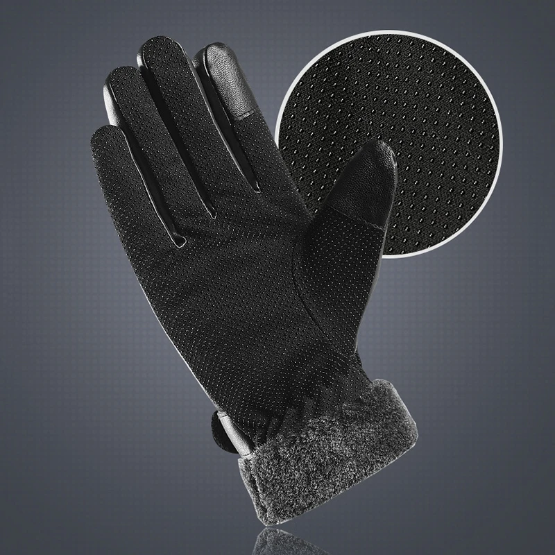 Мужские перчатки с сенсорным экраном мужские флисовые теплые зимние для бега
