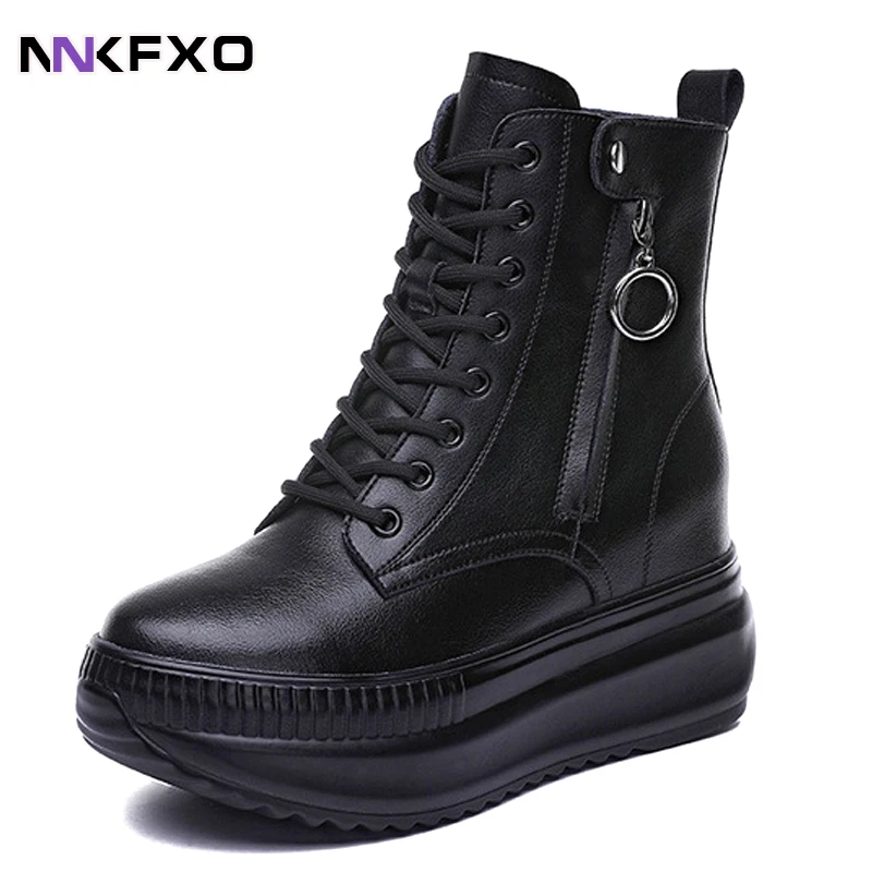 

Женские ботинки на платформе, осень 2021, ботильоны из натуральной кожи на скрытом каблуке для женщин, зимняя обувь, женские ботильоны vc2331