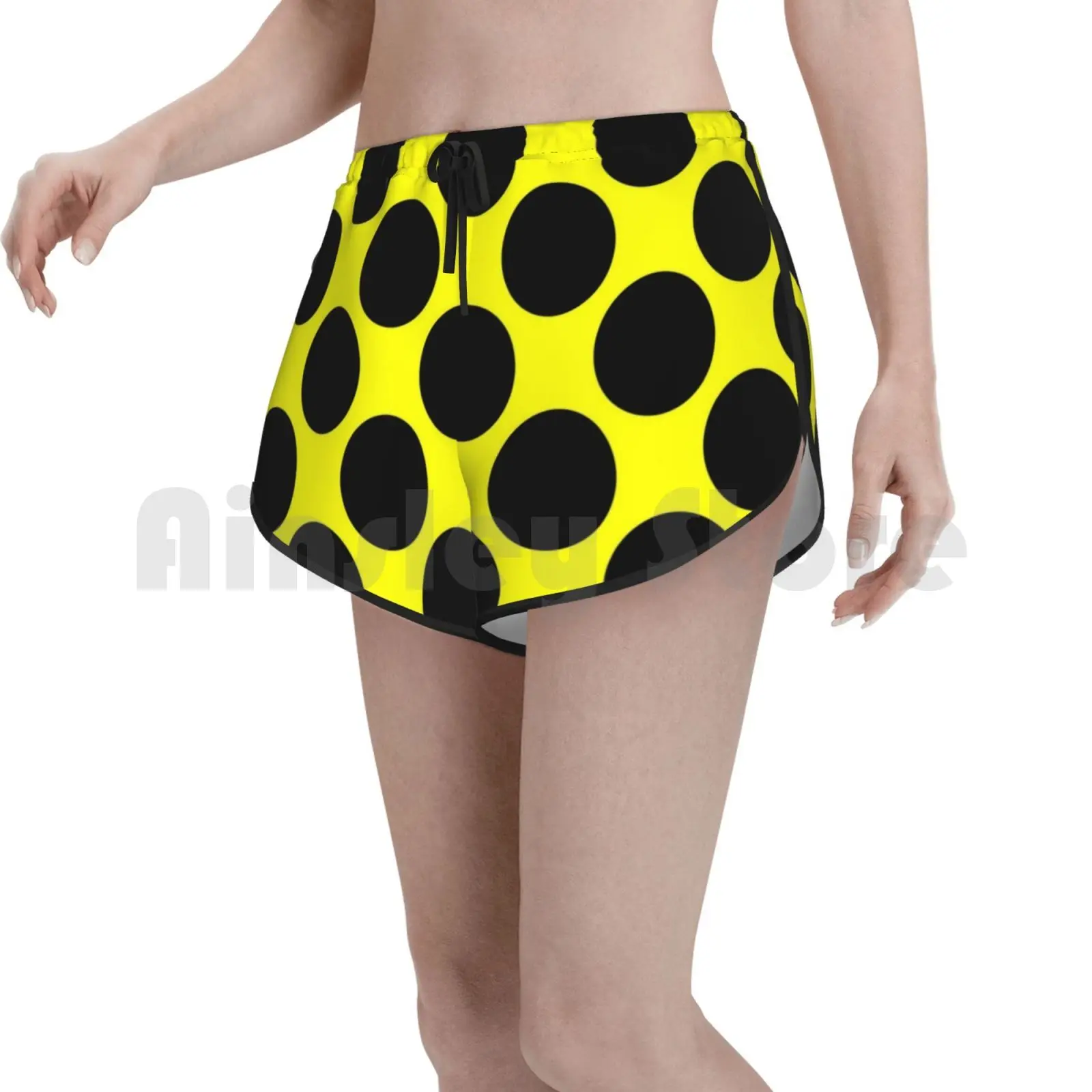 

Happy Bumblebee на теплый весенний день большие желтые и черные шорты для плавания женские пляжные шорты Polkadot в горошек