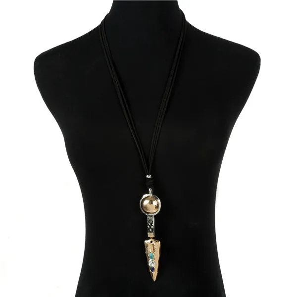 Золотая богемная Большая подвеска длинные массивные ожерелья подвески