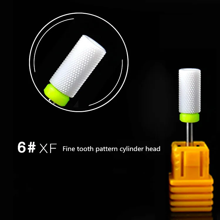 6 типов керамических цилиндрических фрез для ногтей инструменты маникюра