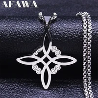 witchcraft stainless%c2%a0steel%c2%a0witchs irish%c2%a0knot%c2%a0necklace chain%c2%a0menwomen%c2%a0silver%c2%a0color necklaces witch jewelry%c2%a0nudo de bruja n7053