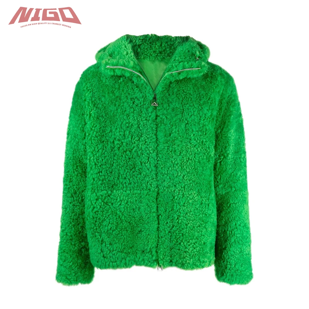 

NIGO B овечья шерсть натуральная кожа куртка # nigo8388