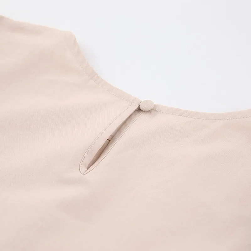 

2021 Fashion Mini Women Dress Pink Lantern Short Sleeve O Neck Casual A-Line Cotton Solid Sweet Green Chic Vestido Dress