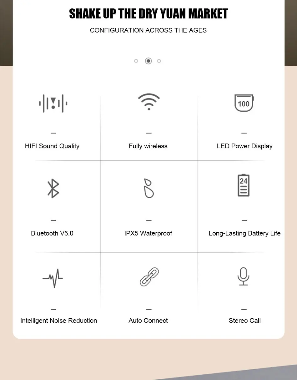 Беспроводные наушники Bluetooth 5,0 наушники для телефона Водонепроницаемая гарнитура с 950 мАч зарядная Коробка микрофон