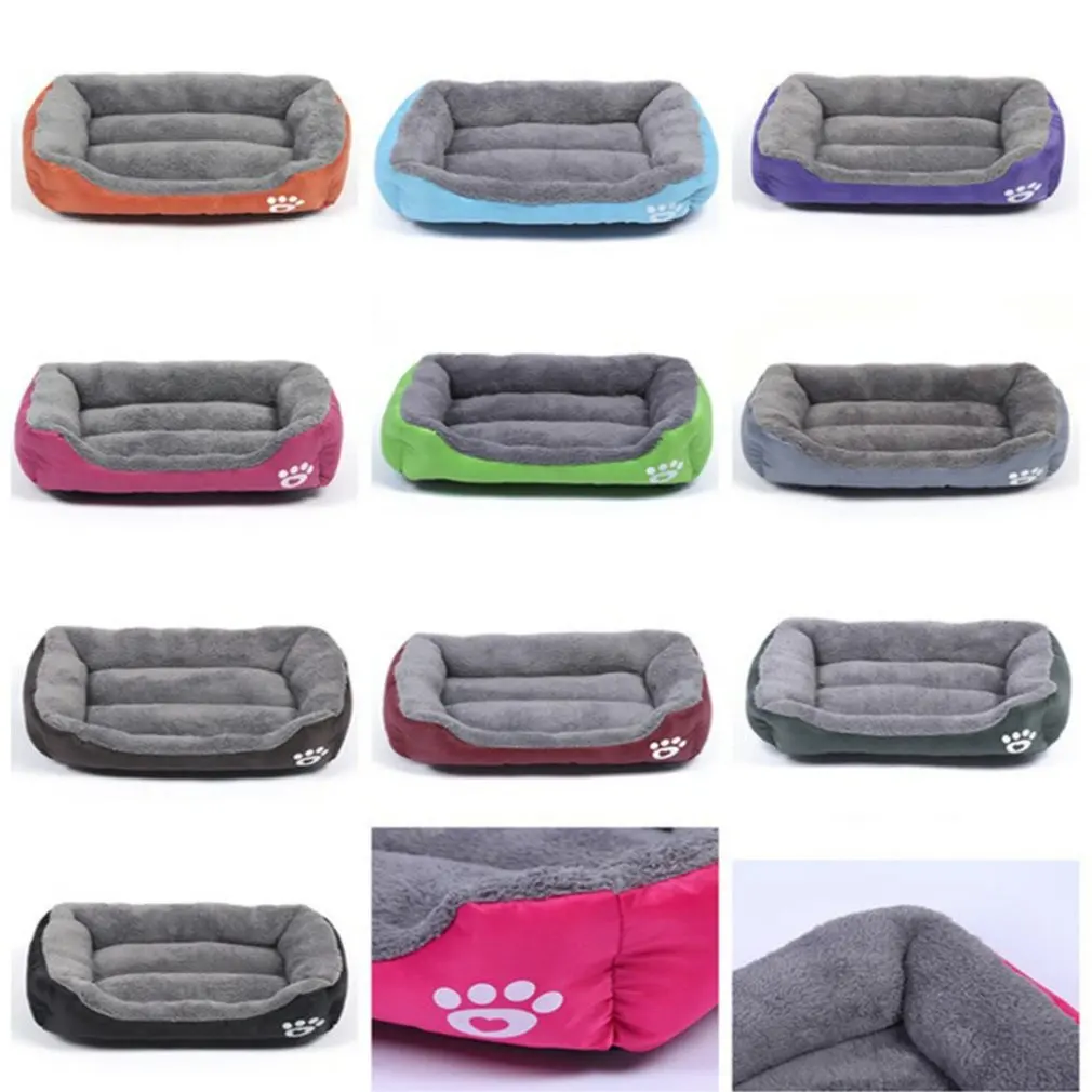 

(S-XL) Large Pet Cat Dog Bed 4Colors Warm Cozy Dog House Soft Fleece Nest Dog Baskets House Mat Autumn Winter Waterproof Kennel
