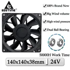 1 шт. Gdstime DC 24 В 140x140x38 мм 140 мм двойной шар бесщеточный чехол для компьютера кулер 140x38 мм 14 см осевой высокоскоростной Вентилятор охлаждения ПК