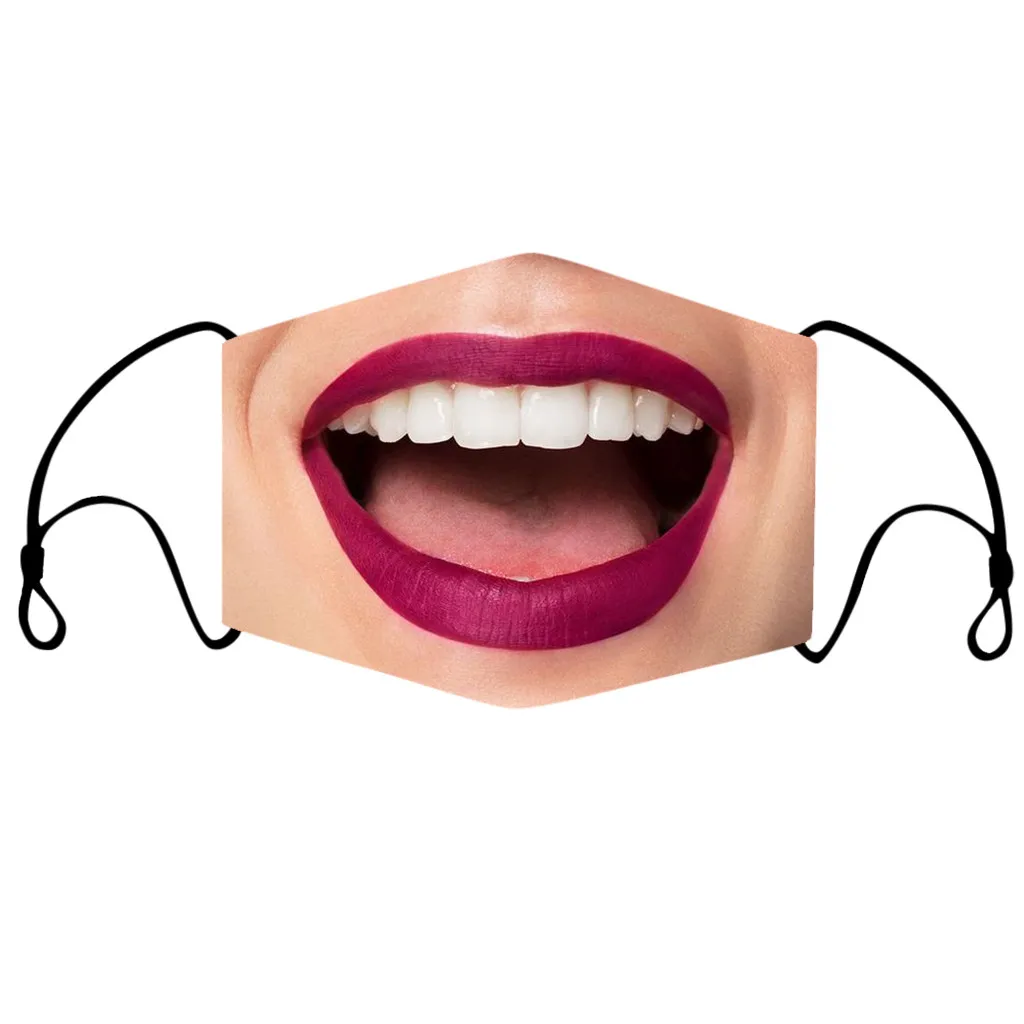 Рождественская смешная Маска Для Лица с большим ртом взрослых женщин
