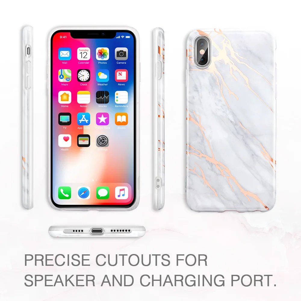 ESR чехол для iPhone X XS XR XS Max чехол тонкий мягкий, гибкий, из ТПУ чехол с мраморным рисунком для iPhone XS XR XS Max аксессуары для телефонов