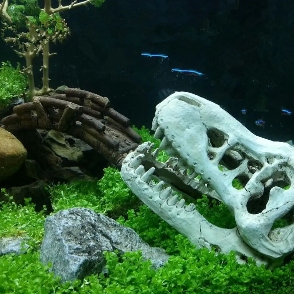 1 шт. аквариумный аквариум искусственный череп динозавра бочка смола