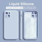 Оригинальный квадратный жидкий силиконовый чехол SGO для телефона iPhone 13 12 11 Pro Max Mini XS XR X 8 7 Plus SE 2020, мягкий тонкий Чехол