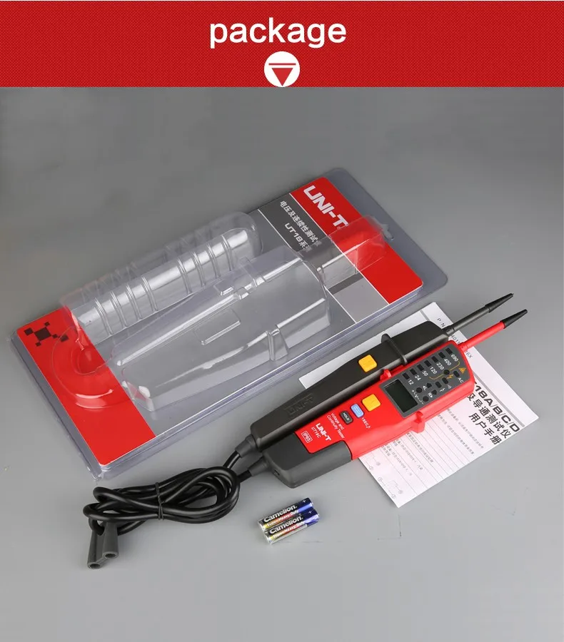 UNI-T UT18D 0~ 690V AC DC Voltage Tester and continuity tester, LCD display automatic range, waterproof pen, RCD test