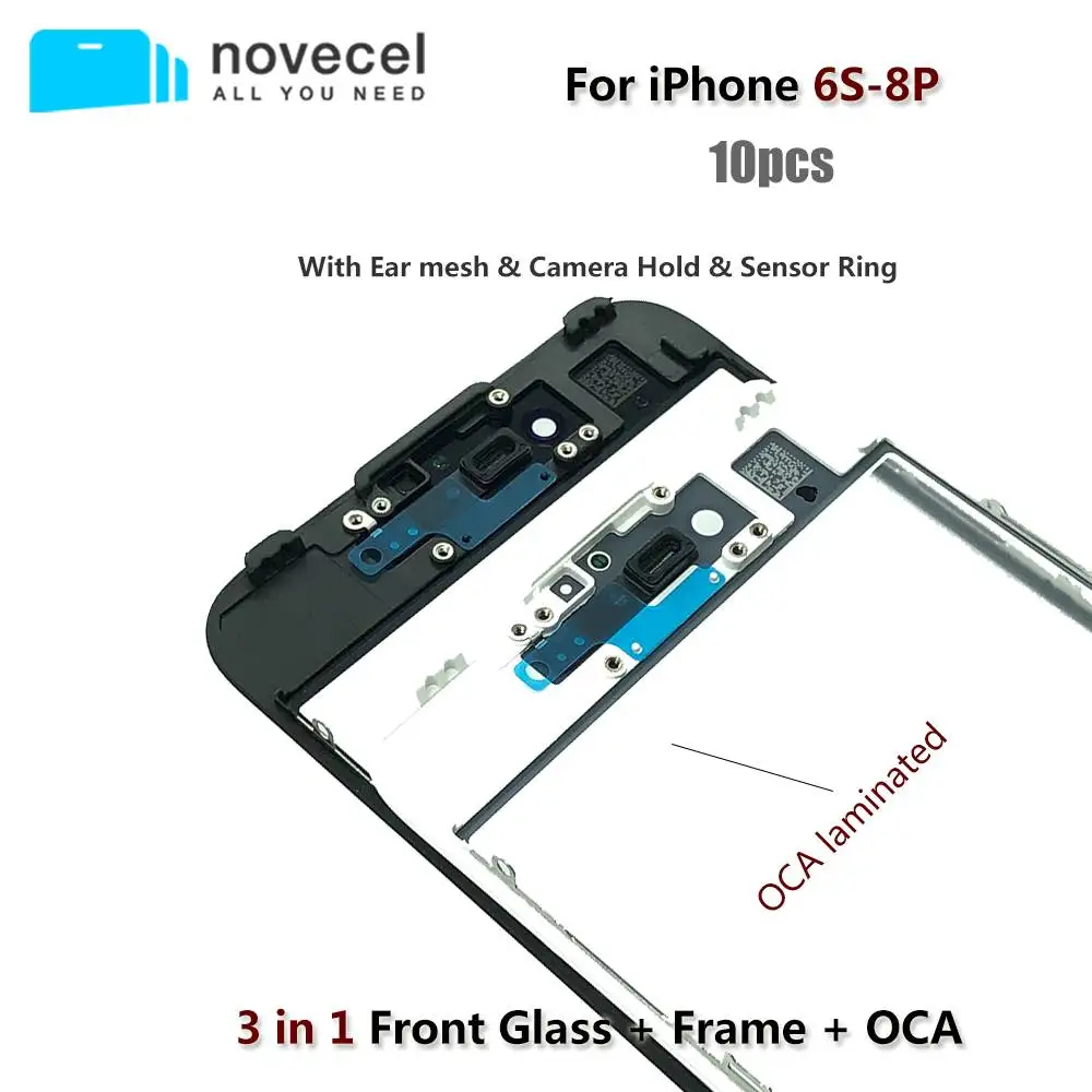 Стекло для переднего экрана холодного отжима с рамкой OCA пленкой и запасными