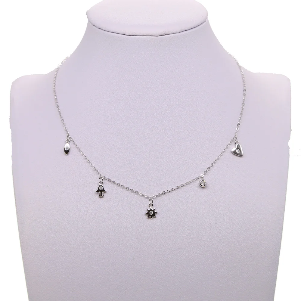 Чокер женский из серебра 925 пробы с фианитами изящное ожерелье маленьким изящным