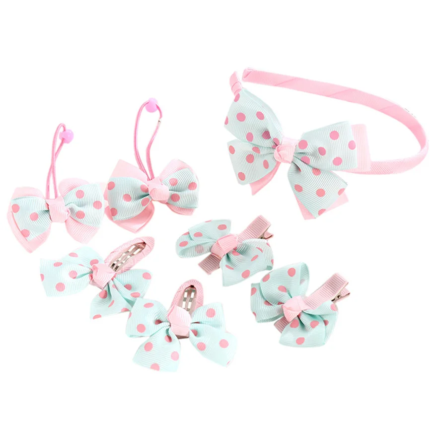 Детский комплект из 7 предметов заколки для волос подарок маленьких девочек