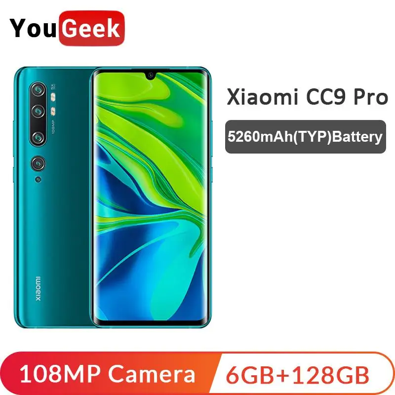 Xiaomi Mi CC9 Pro 6 ГБ 128 108MP Penta камера Smarphone Snapdragon730G Восьмиядерный 5x оптический зум