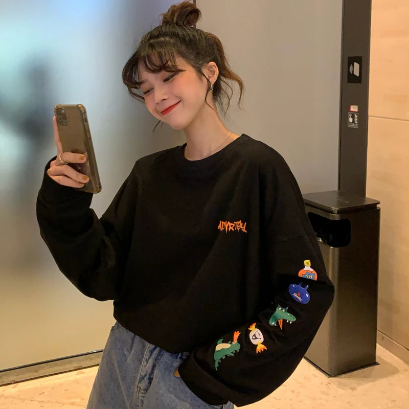 

Japanese Vintage Sweater Women's Spring and 2021 Loose Korean Ins Idle Style BF Thin Early Autumn Top