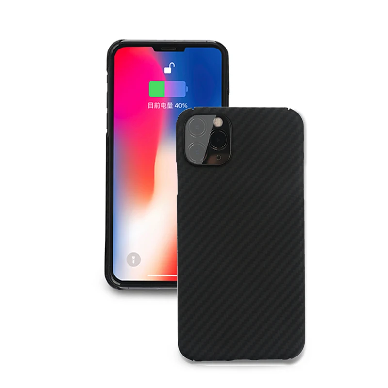 

Real Pure Carbon Fiber Phone Case for iPhone11/11pro/11 Pro Max Ultra-thin Anti-fall Hard Business Cover Case Aramid Fiber Shell