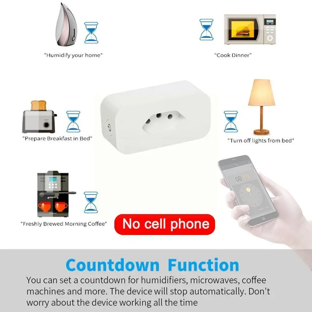 

16a Brazil Specification Socket Power Socket Voice Control With Metering For Tuya Wifi Zigbee 3.0 Plug F8j7