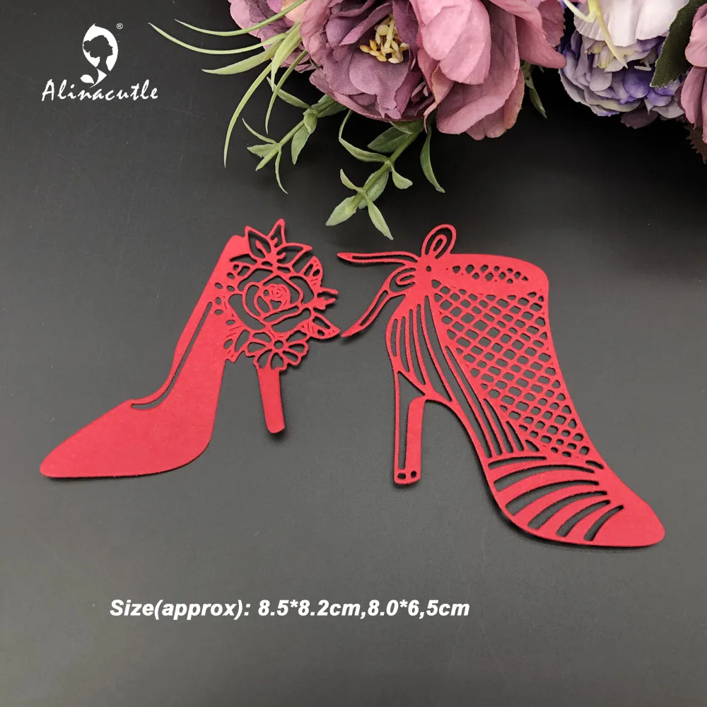 Alinacutle Metal Cutting Dies Cut 2pc Lady's Shoes High-heeled Shoe Scrapbooking Paper Craft Handmade Album Card Punch Art | Дом и сад