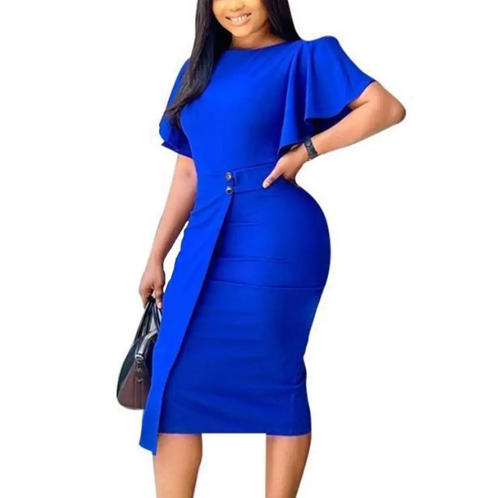 

Женское платье с разрезом на подоле, фиолетовое однотонное облегающее платье с круглым вырезом, вечернее платье, размеры до xxxl, на лето