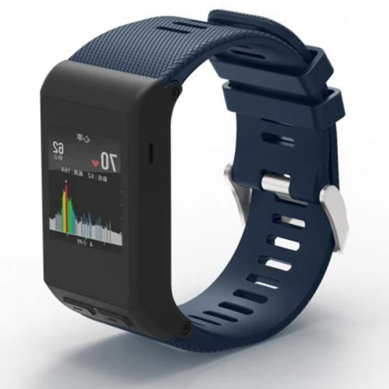 Mayitr Новинка года силиконовые замена наручные Поддержка часы ремешок для Garmin Vivoactive HR Браслет ремень - Цвет: Dark Blue