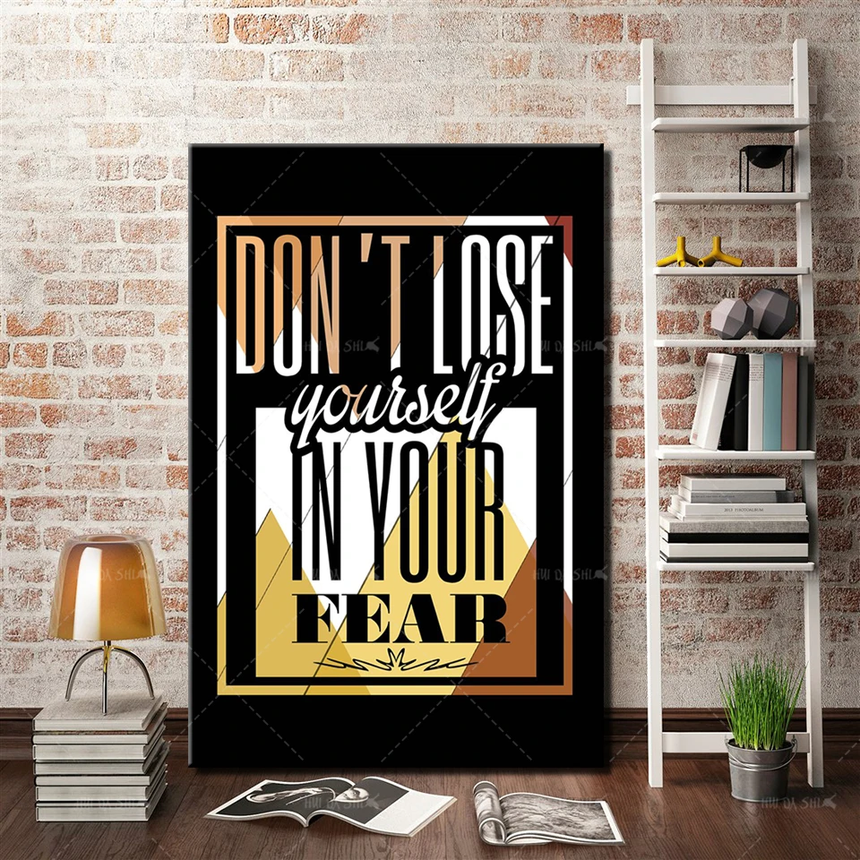 

Canvas Painting Nordic Inspiration Text Fear Art Poster Art Oil Painting Nordic Poster And Printmaking Mural Frame Living Room