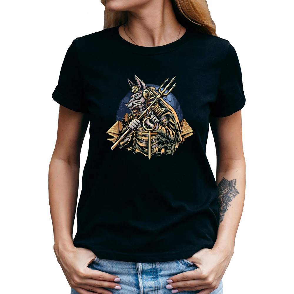 

Anubis the god of mummies T-shirt Girls Women Short Sleeve O-Neck Summer Graphic Tops Tees camisetas de mujer roupas femeninas