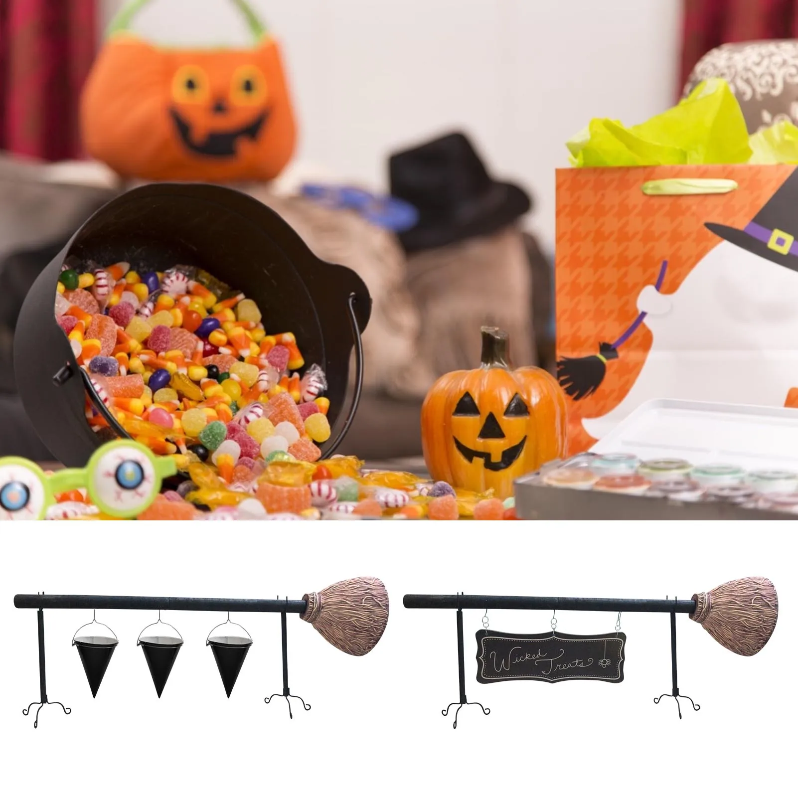 

Halloween Witch Hat Snack Bowl Stand Creative Snack Basket Kids Adults Party Decor Supplies Desktop Christmas Decor Ornament