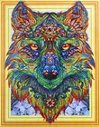Алмазная мозаичная фигурка животного для домашнего декора, алмазная вышивка Волчья собака, стразы специальной формы, картина, набор для алмазной живописи 40x50