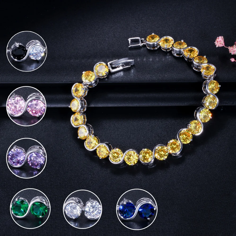 Wah Mei Новое поступление белый Фианит циркон камни простые регулируемые браслеты