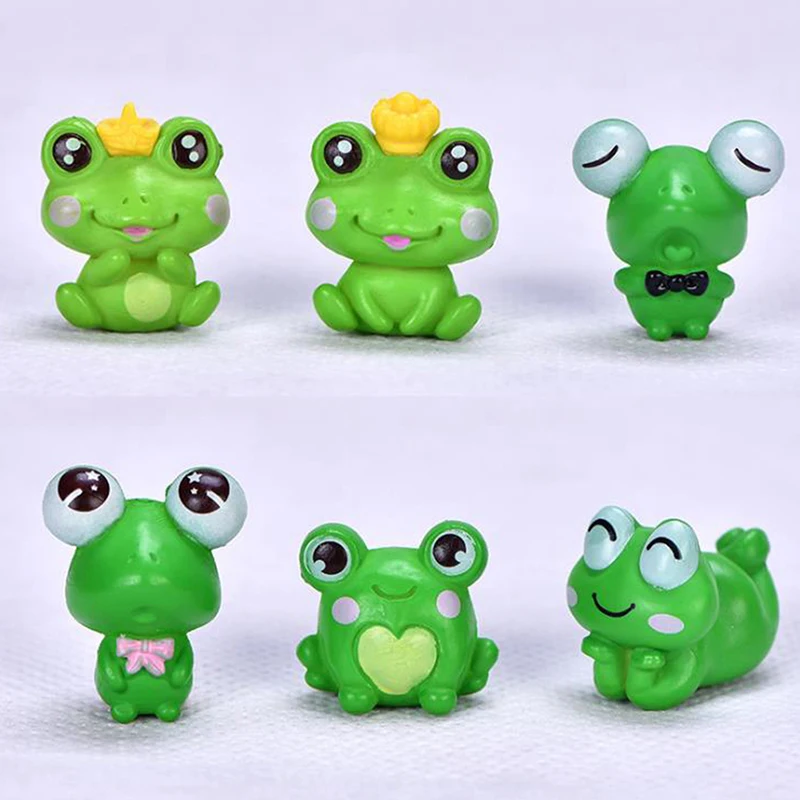

10pcs Cute Frog Animal Miniature Fairy Garden Ornament DIY Glass Decor Small Stuff Figurine Statue Model Craft Home Decoration