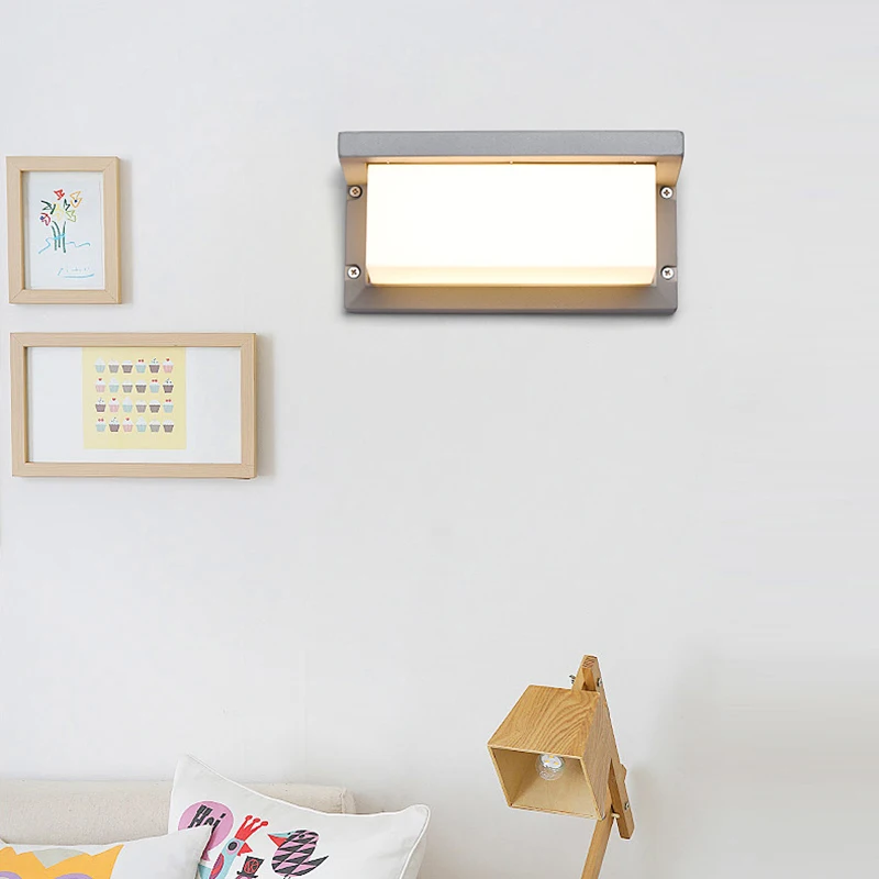 Черный/серый уличный светильник 18 Вт современный настенный светодиодный для