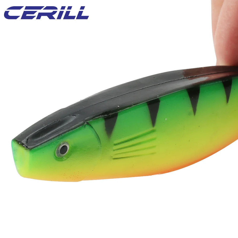 Cerill 1 PC 235mm 70g Soft Fishing Lure Vivid T Tailed Silicone Fishing Bait Swimming Paddle Tail Pike Bass Saltwater Swimbait