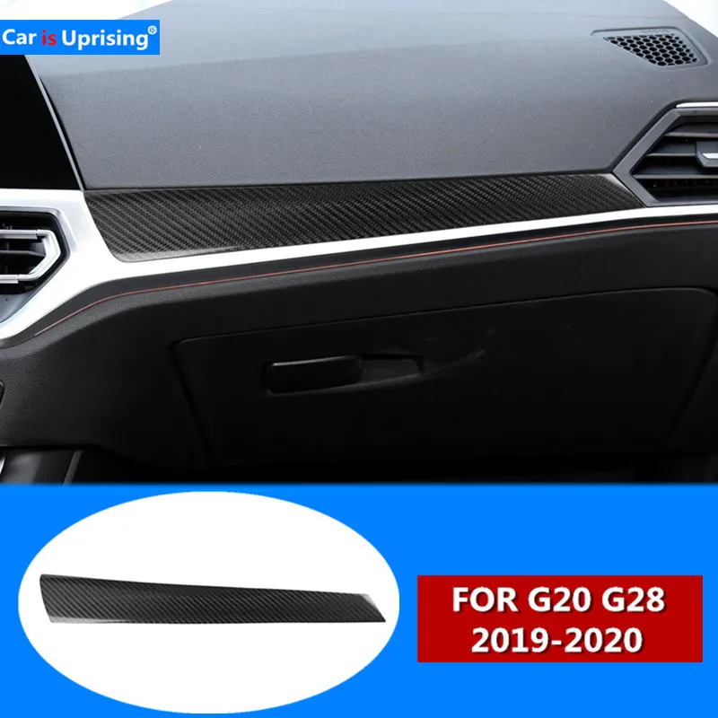 

Декоративная Обложка центральной консоли для панели приборной панели, стильная обшивка из углеродного волокна для BMW 3 серии G20 G28 2020, наклей...
