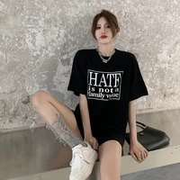 the new spring and summer will wind modern letters printed cotton long sleeve t shirt in the loose ins coat
