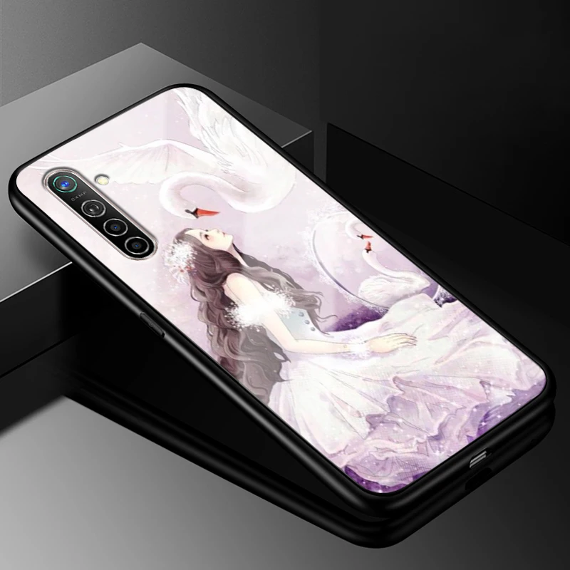 22 Для OPPO Realme X2 чехол 6,4 ''модный стеклянный Жесткий Чехол для задней панели телефона чехол s для OPPO Realme XT силиконовый бампер - Цвет: 22