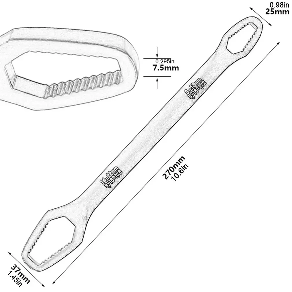 

Ratchet Wrench Universal Wrench 8-22mm Double Head Wrench Set Screws Nuts Spanners Repair Hand Tools For Car Bike Car