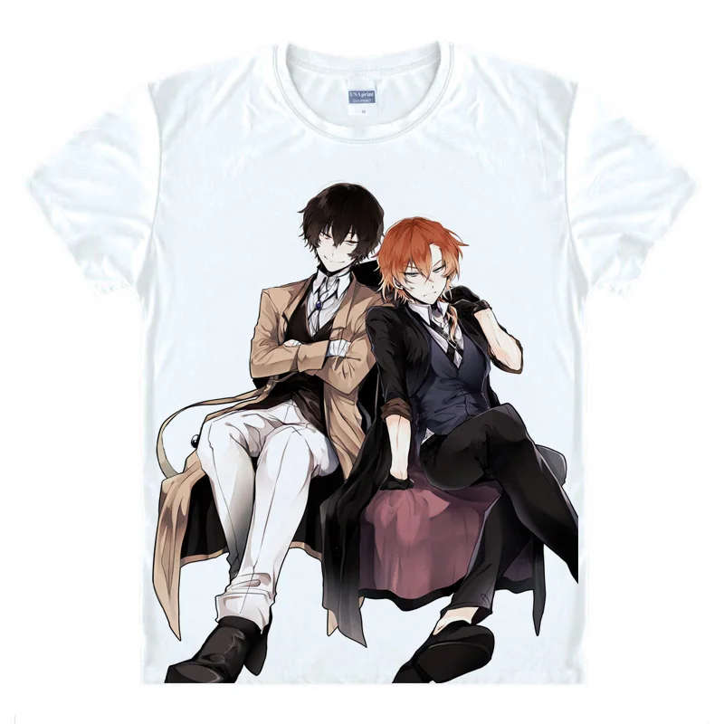 Футболка с принтом бродячие псы дазай Осаму футболки атсуши накажима топы