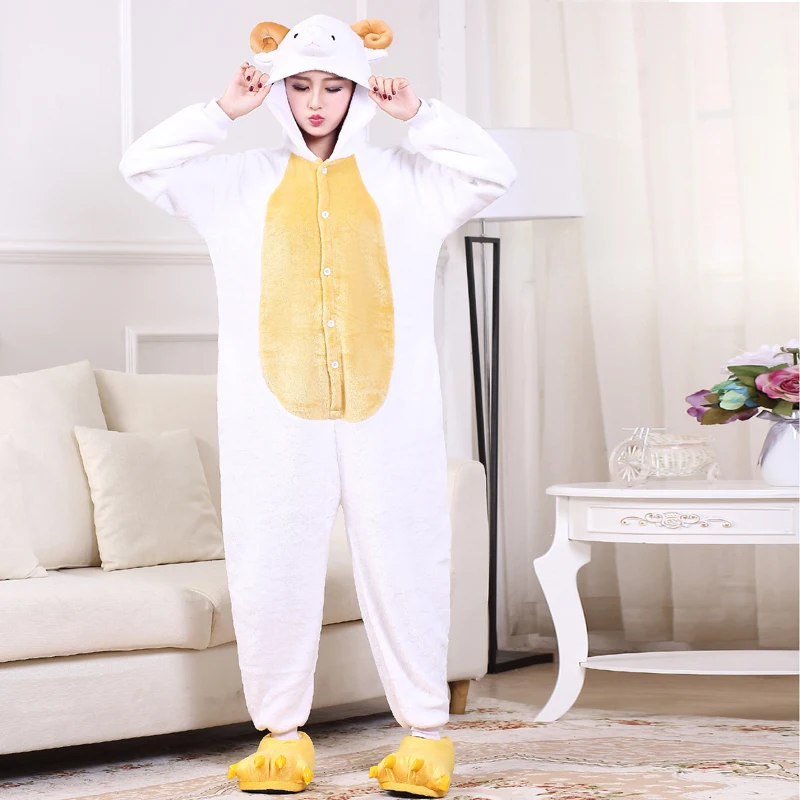Кигуруми животных комбинезоны для взрослых овец пижамы цельные женщин мужчин