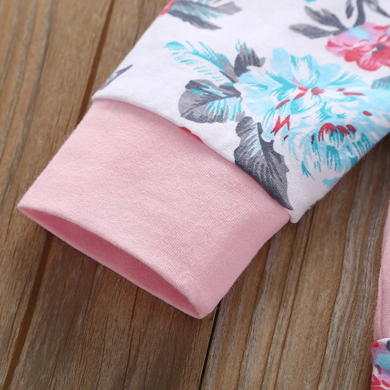 Комплект с принтом для маленьких девочек осенняя хлопковая одежда длинными