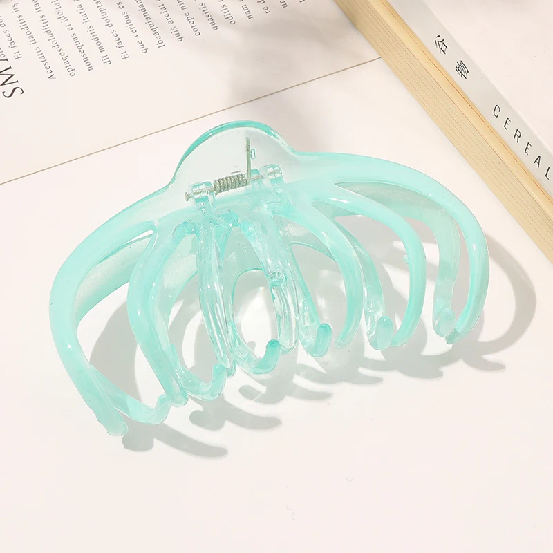 

Women Girls Geometric Hair Claw Clamps Gradient Color Transparent Hair Claws Hair Clip Simple Sweet Hairpin Hair Accessories