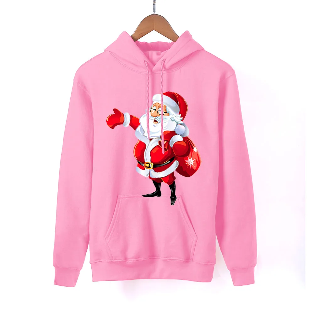Женская розовая толстовка с капюшоном веселое Рождество весна-осень толстовки