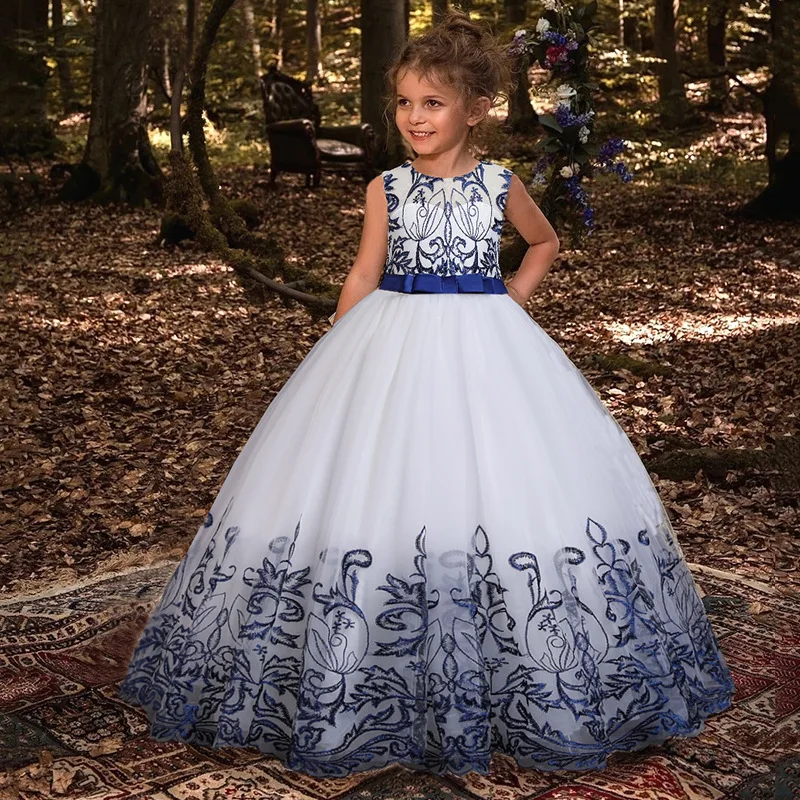 

Girls' dresses, children's dresses, long lace and gauze puffy dresses, piano performance dresses，Girl skirt