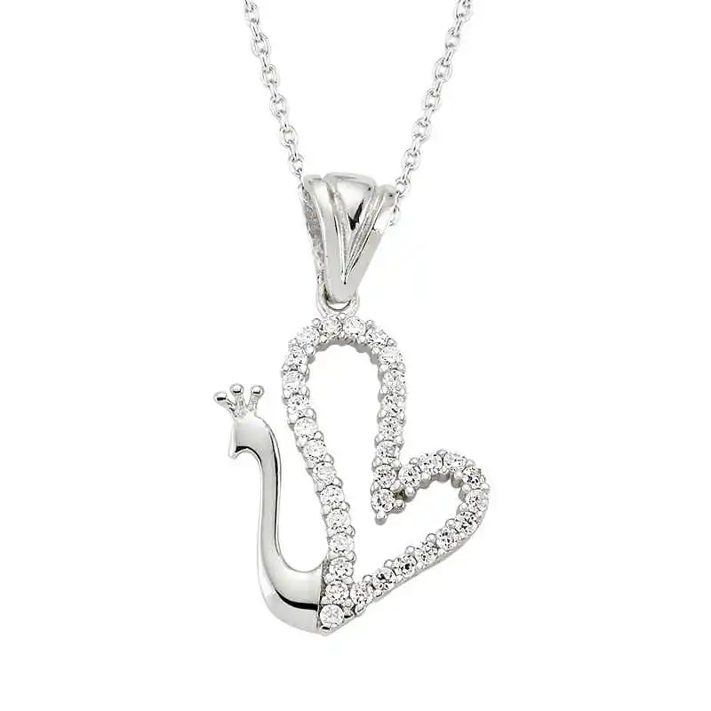 

Настоящее серебро 925 ювелирные изделия стерлингового серебра в форме сердца лебедь леди Цепочки и ожерелья