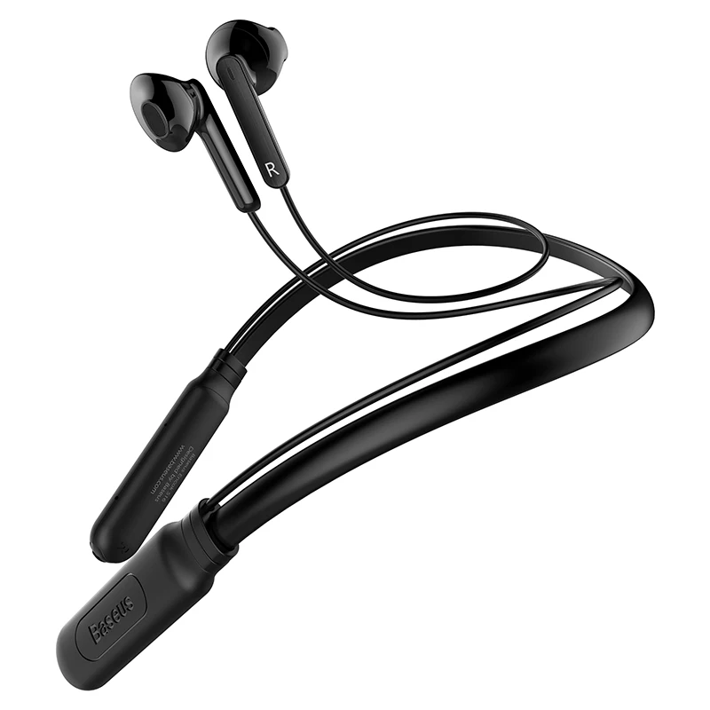 Baseus наушники беспроводные наушники S16 Bluetooth наушники беспроводные наушники с ремешком для шеи спортивные громкой связи Наушники-вкладыши с микрофоном Fone De Ouvido Bluetooth наушники блютуз наушники игровые - Цвет: Black Earphone