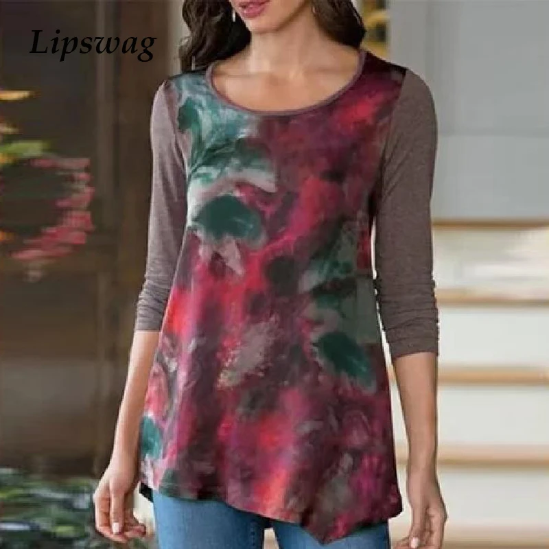

Vintage Floral Print O Neck Blouse Shirt Women Elegant Long Sleeve Patchwork Pullover Tops Ladies 2020 Autumn Blusa Harajuku 5XL